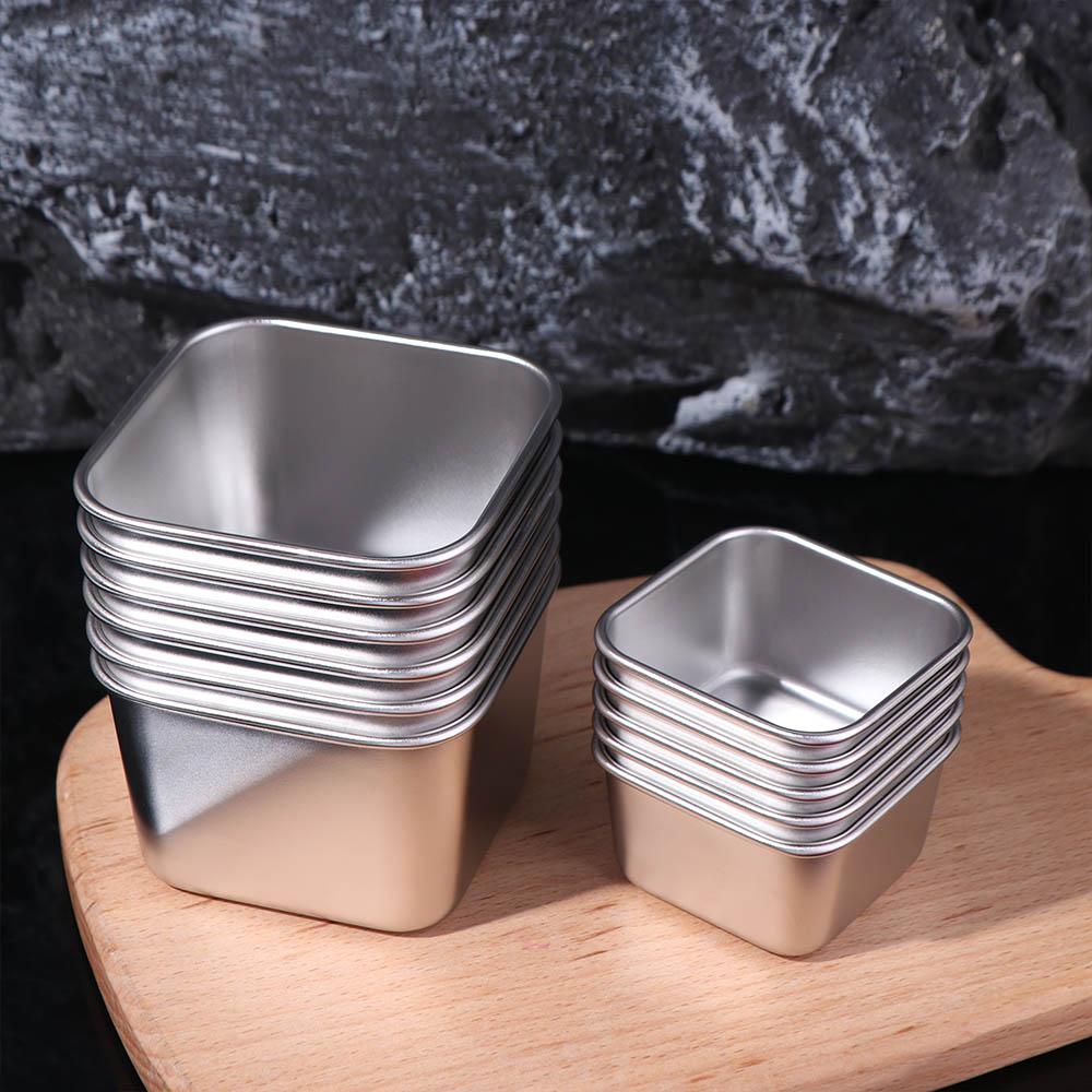 6pcs 304 Stainless Steel Sauce Cup Leak-proof Seasoning Container Jam Cup Snack Box  Office