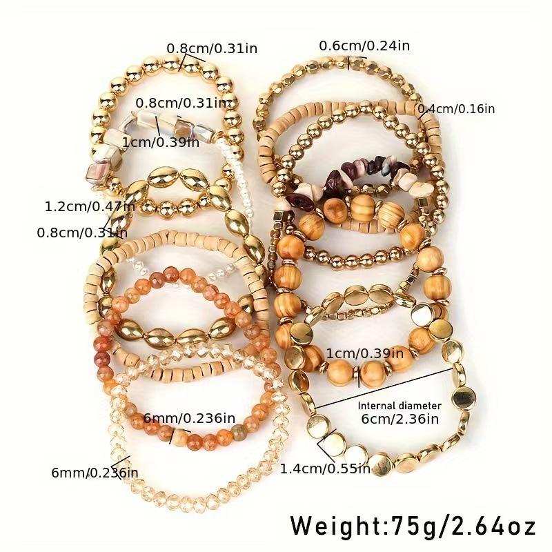Bohemian Wood and Glass Beaded Bracelet – Ethnic Style High-End Autumn/Winter Hand Jewelry