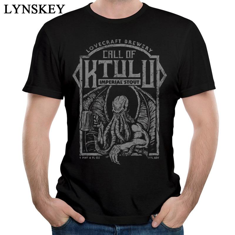 

Call Of Cthulhu T Shirt Octopus Beer T-shirt Men Summer Clothes Monster Tees Black Tops Vintage Tshirt Cotton Streetwear 5XL різнокольоровий