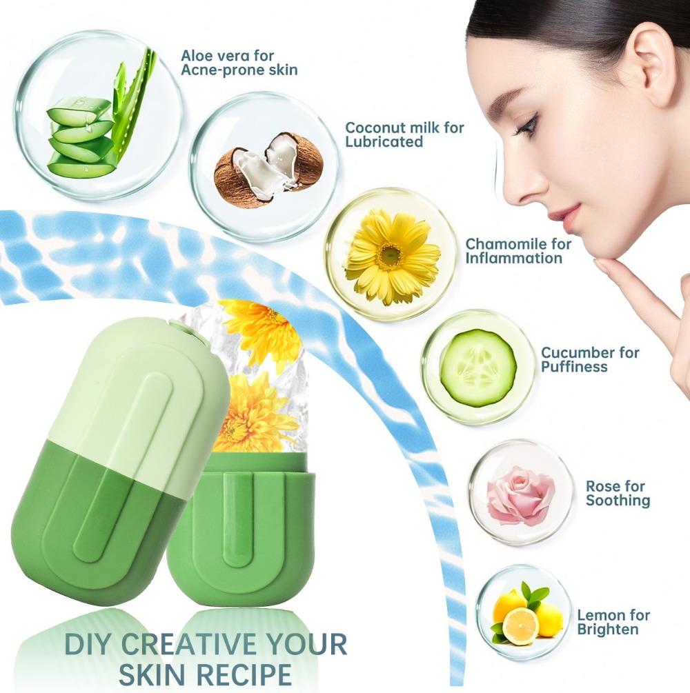 Ice Face Roller Silicone Face Lifting Contouring Tools Ice Cube Trays Ice Globe Balls Eye Facial Massager Beauty Skin Care Tools