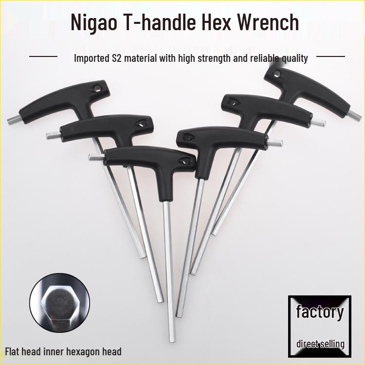 Nigao T-Handle Hex Wrench Flat Head Extended Screwdriver Key