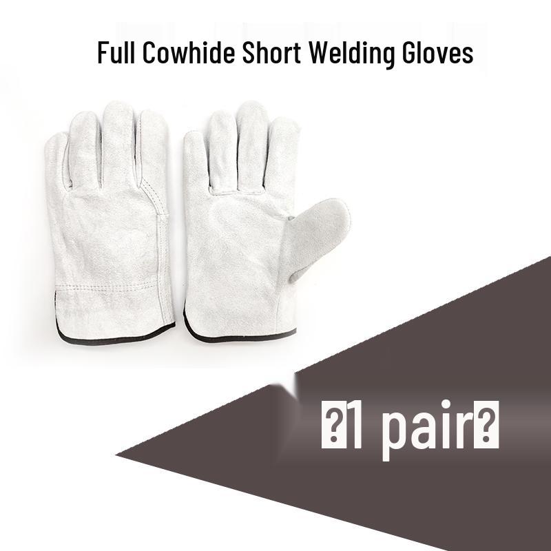 High-Temperature Resistant Cowhide Welding Gloves - Soft, Wear-Resistant, and Anti-Scald Protection for Welders.