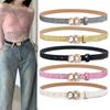 Bling Bling PU Leather Belt Glitter Pearl Buckle Belt Women Fashion Waist Strap