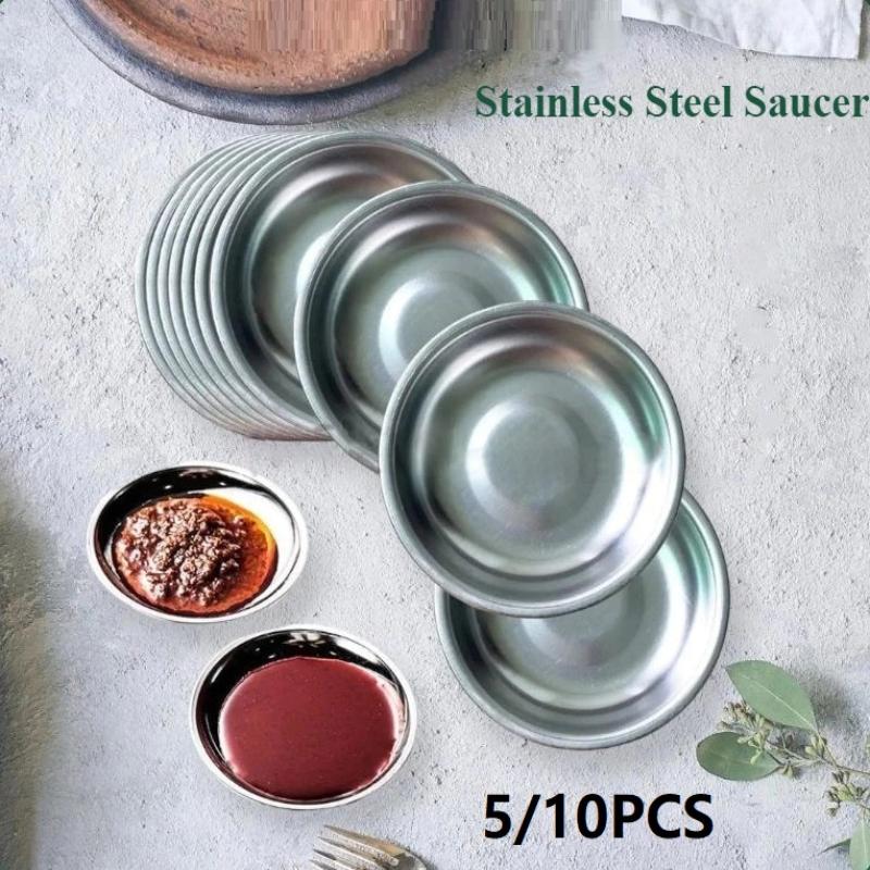 Durable 9CM Stainless Steel Sauce Bowls for Dipping and Seasoning Perfect for Sushi BBQ Salad and Party Appetizer Presentation 5/10PCS