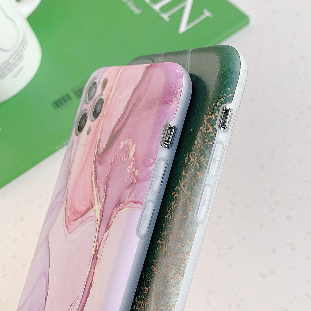 Literature and Art Gradual Change Marble Mobile Phone Case 17ProMax Mobile Phone Case 16pro Rock Large 14/15 Soft Case 17Air