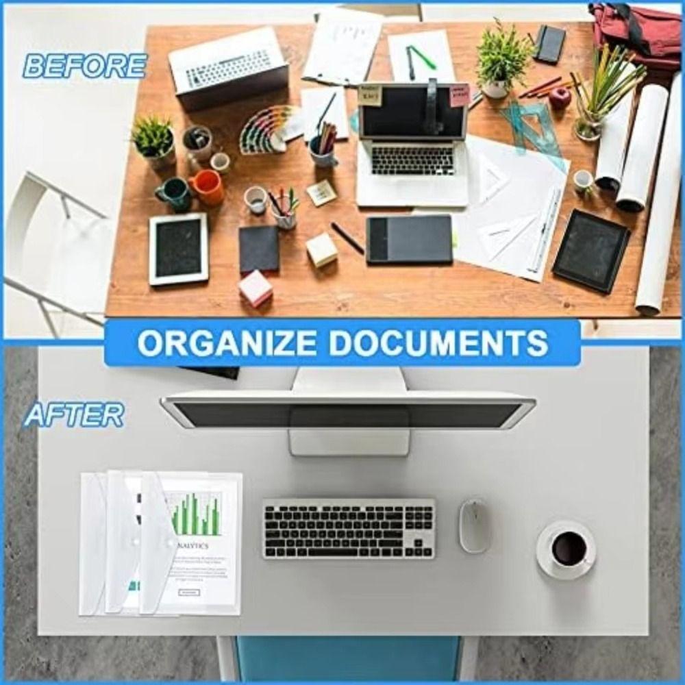 1Pcs with Label Pocket Document Files Folders Clear Envelope Popper Wallets for School Office Home