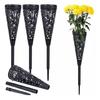 2/4Pcs Cemetery Vase with Spikes Plastic Cemetery Grave Vase Flower Holder