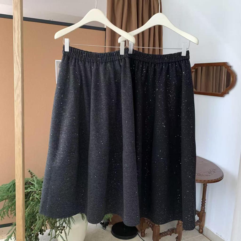 Korean High-End A-Line Wool Skirt: 2025 Autumn/Winter Women's Casual High-Waisted Style