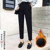Gray Suit Pants Women's Spring and Autumn Fleece Thickened Large Size Small Thin Professional Straight Pants Pants Pipe Pants