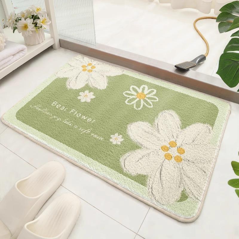 Bathroom Floor Mat Absorbent Toilet Door Foot Mat Household Thickened Non-slip Toilet Toilet Imitation Cashmere Carpet