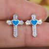 Hot Selling Love Cross Earrings for Women Niche Sweet and High End Fashionable and Versatile