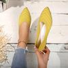 Pointed Toe Flat Shoes Solid Color Knitted Women'S Shoes Casual Breathable Ballet  De Mujer Flats Women Loafers Sneakers