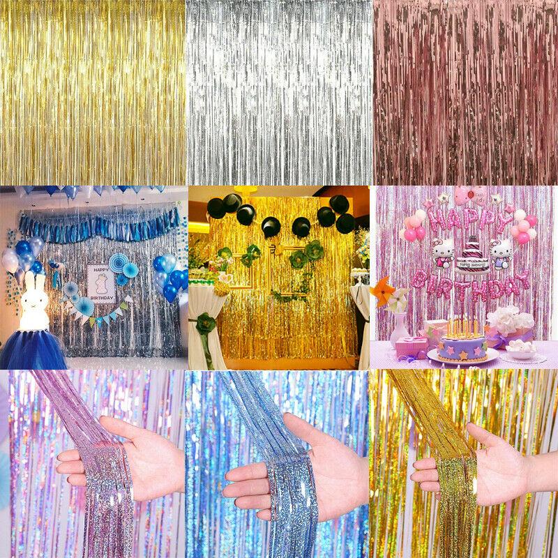 Metallic Foil Fringe Curtain Tinsel Wedding Kid Birthday Party Decor Home Supply Metallic Foil Fringe Curtain Tinsel Wedding Kid Birthday Party Decor Home Supply