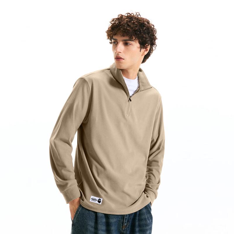 Fingercroxxit Unisex Half-Zip Mock Neck Fleece Long Sleeve Top