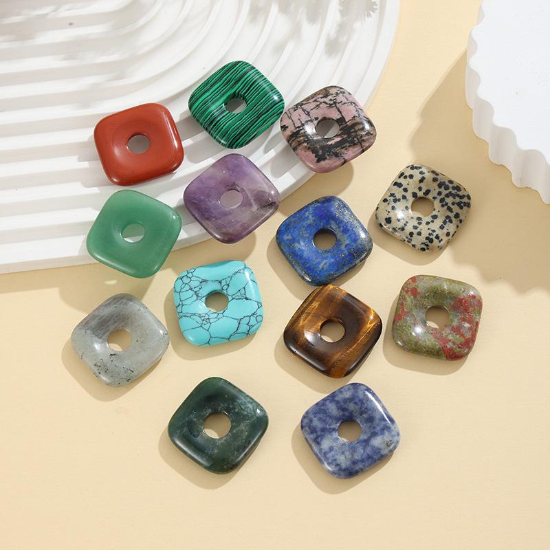 30mm Naturstein Kristall Achat Pi Xiu Quadrat DIY Schmuckzubehör