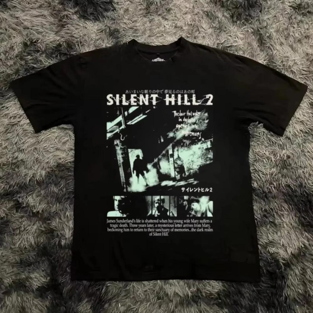 Silent Hill 2 T Shirts Cotton Clothing Casual Short Sleeve Round Neck Tee Shirt Adult T-Shirts Oversized Tee High Street Top