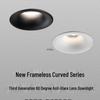 Smart 75 Black Frameless Recessed Anti-Glare Deep Cup Curved Spotlight for Living Room Ceiling