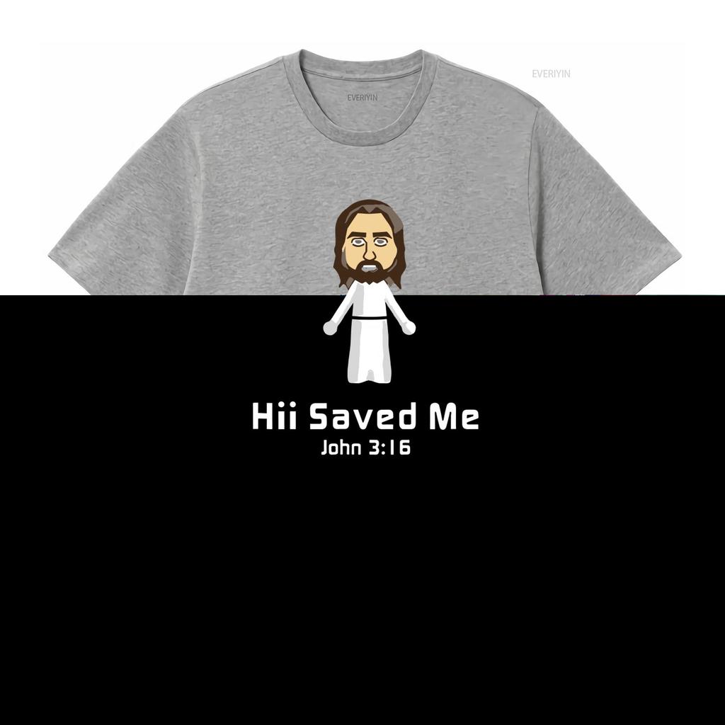 Christian Jesus John 3 16 Cotton T Shirt Hii Saved Me Design vintage Washed Soft fashion Slightly Stylish Stretched Casual
