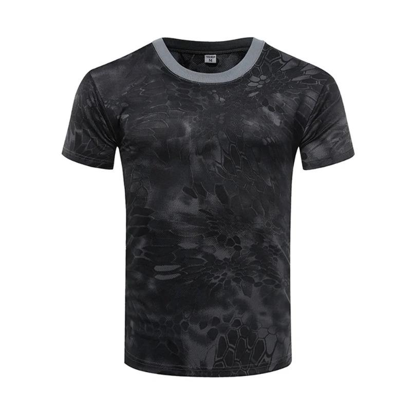 Camouflage 3D T-shirt for Men's Outdoor Fashion Casual Round Neck Short Sleeved Summer Street Outdoor Sports T-shirt