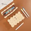 Soft Cookie Stationery Bag Shape Plush Bag, Stuffed Biscuit Pencil Small Organizer for Study Essentials Case, Large Capacity Cosmetic Organizer,