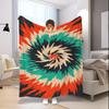 Spiral Tie-Dye Pattern Microfiber Flannel Cover Blanket Bedroom Living Room Sofa Soft And Comfortable Home Decoration