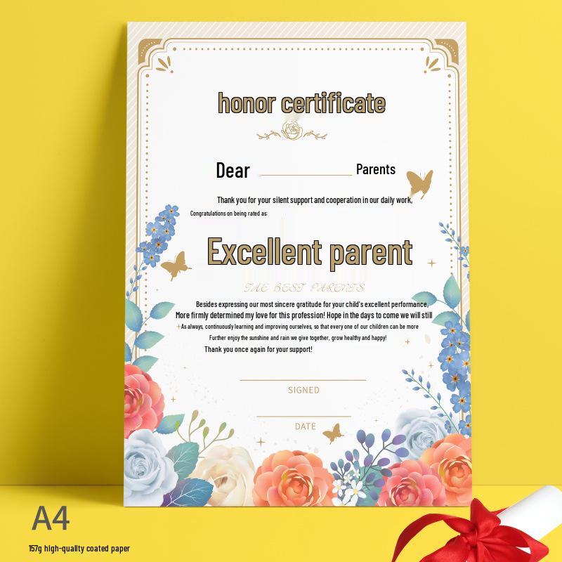 Creative Cartoon Kindergarten Excellence Award Certificate A4 Size