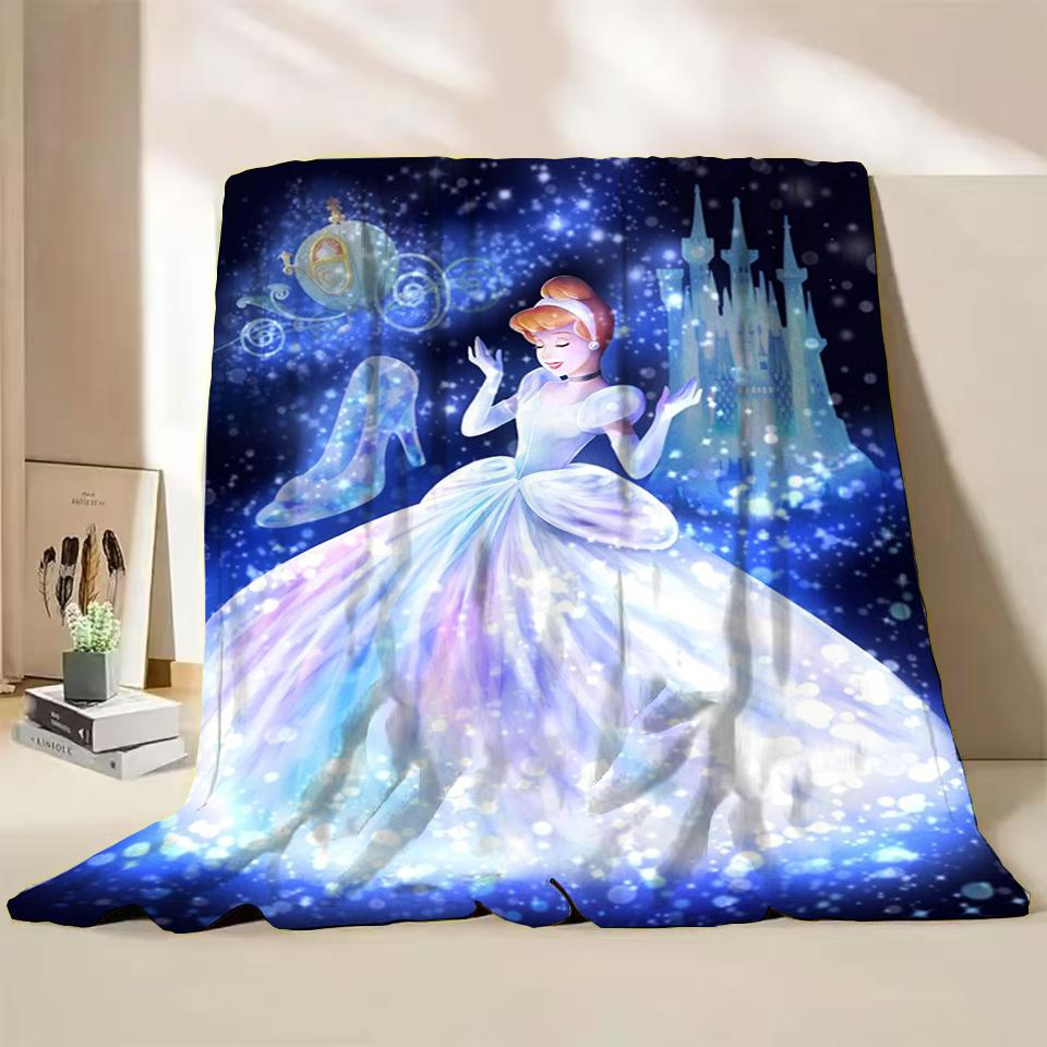 Disney Cinderella Flannel Thin Blanket.Four Season Blanket. Travel Picnic,for Sofa,Beds,Living Rooms,Fluffy Blanket Gifts
