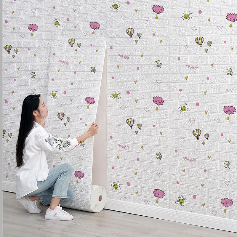 Soundproof Foam Wall Panels, Self-Adhesive XPE Cartoon Murals for Bedroom, Waterproof Noise Reducing Wallpaper