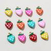 20pcsStainless Steel Enamel Strawberry Charms Pendant 11x8mm Fruit for Earrings Necklace Bracelet DIY Jewelry Accessories