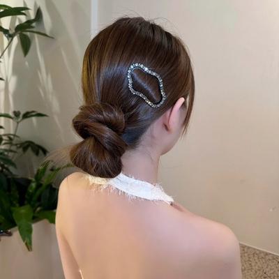 Nueva Horquilla para Mujer Full Diamante Forma de Nube Horquilla para Parte Trasera de la Cabeza Acabado de Cabello Suelto Tocado Pinzas Agarradoras Pedrería Accesorios para el Cabello