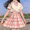 Authentic Japanese JK Plaid Mid-Length Student Uniform Set with Pleated Sailor Skirt