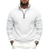 Mens Fleece Lined Stand Collar Sweatshirt Loose Fit Casual Outdoor Winter Warm Top
