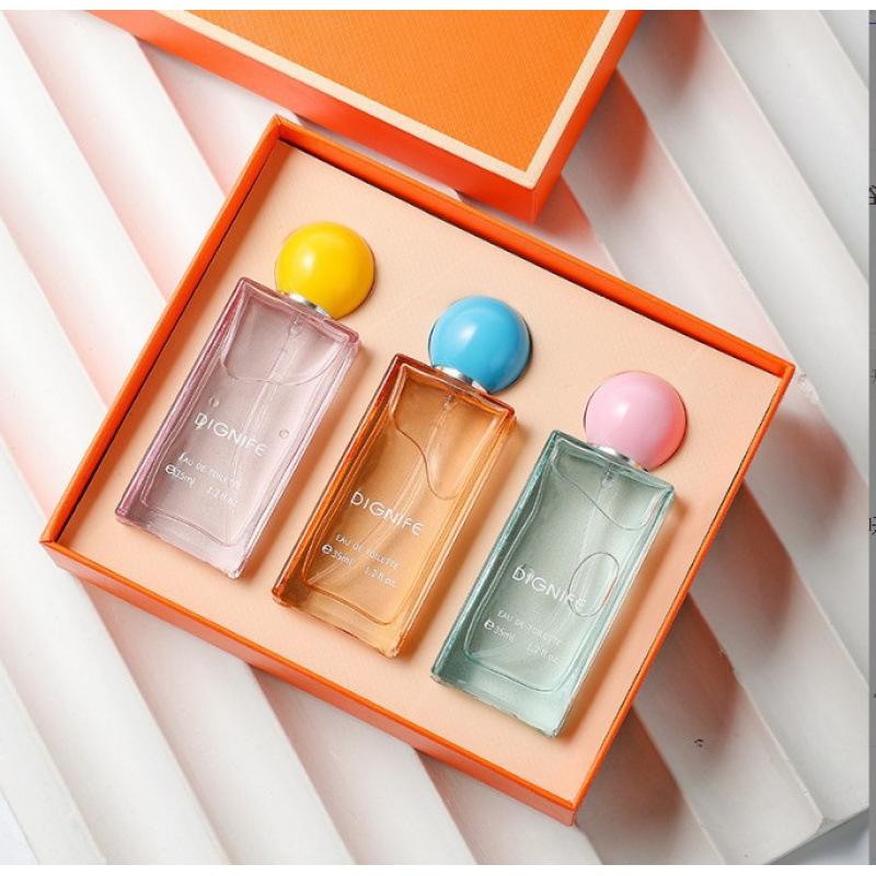 Direct supply women's perfume lasting fragrance men's and women's gift box set perfume new three-piece set