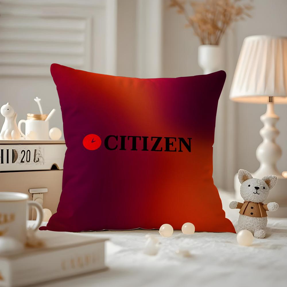 Citizen Cushion Cover Anti-dustmite Pillowcase Invisible Zipper Silky Short Plush Sofa Cushion Cover