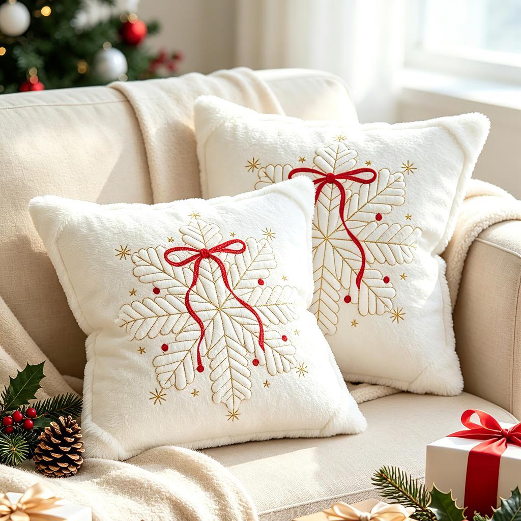 Christmas Tree Pillow Covers, Xmas Decorative Cushion Cases, Holiday Sofa Throw Pillow Cases, 40x40 Cm, 2 Pack