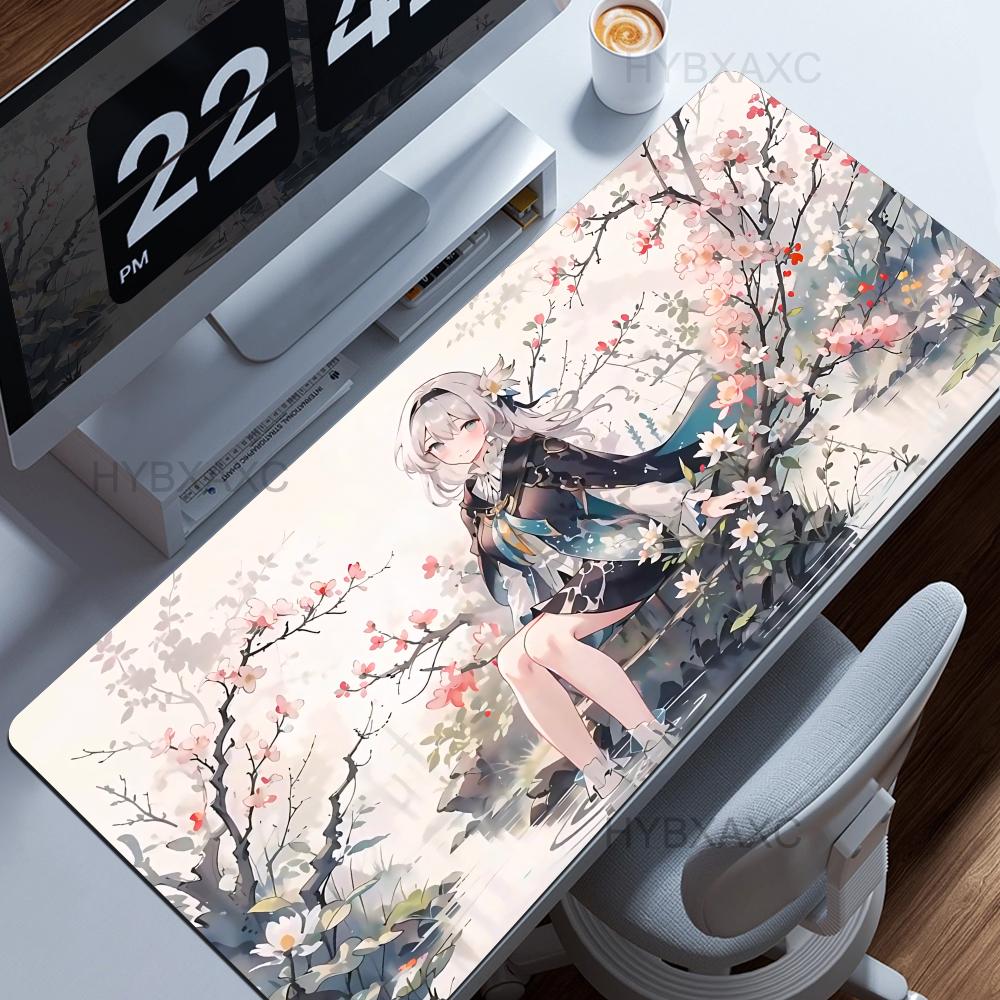 New Hd Print Honkai Star Rail Firefly Mouse Pad Kawaii Anime Game Girl Desk Mat Pc Cabinet Keyboard Mats Cute Xxl Large Hybxaxc