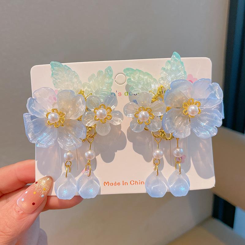 Chinese Style Hanfu Hairpin Set for Girls - Includes Hair Clips, Swaying Tassels, and Butterfly Accessories