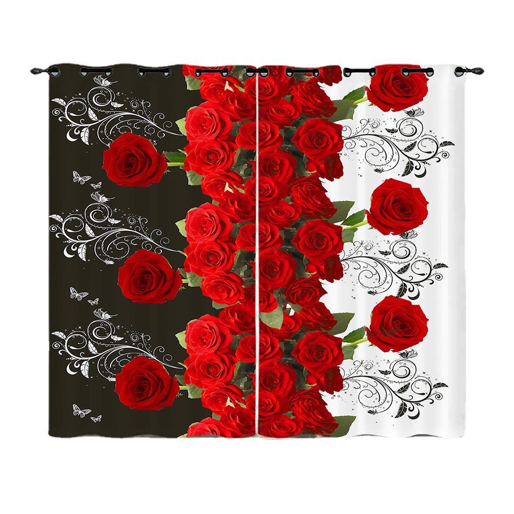 Vorhänge, Zeichnung, Benutzerdefinierter Cartoon-Vorhang 3D-Druck Schlafzimmer Polyester Verdunkelungsvorhang