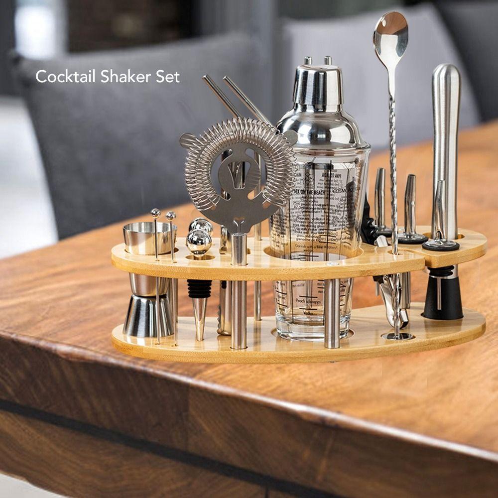 20 piece Versatile Set Cocktail Shaker Set Stainless Steel Professional Cocktail Kit  Bar
