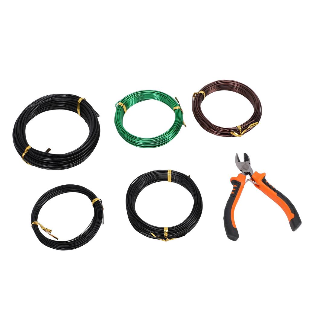 5 Roll Aluminum Bonsai  Ing Wires with Wire Cutter 1.0mm 1.5mm 2.0mm Size for  S Indoor Garden   Tools
