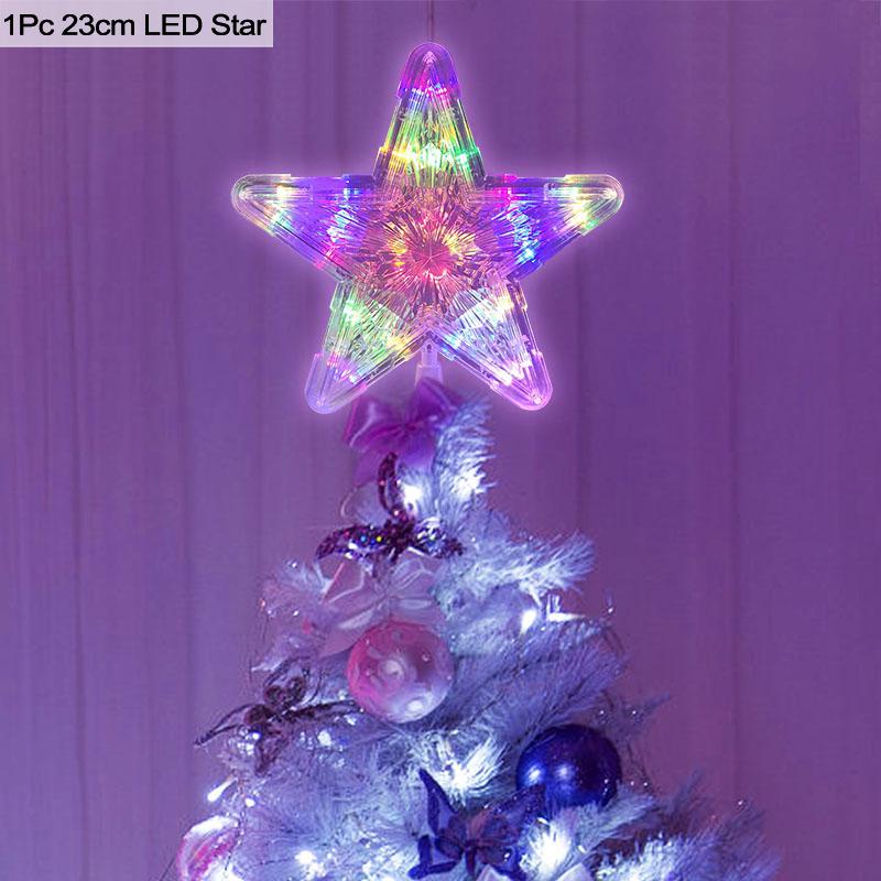 Christmas Tree Top Star LED Light Lamp Christmas Decorations For Home Xmas Tree Ornaments Navidad New Year 2025 Natal Noel