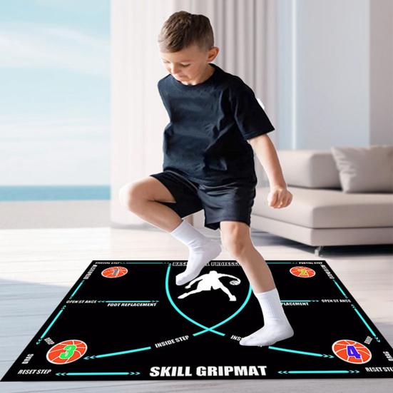 Basketball Footwork Training Mat Non-Slip Low Noise Basketball Training System Mat Agility Footstep Training Mat for Dribbling Training At Home