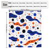 Abstract Cosmic Wave & Planet Shower Curtain 1Pc With 12 Hooks For Bathroom Home Decor Polyester 2D Flat Print 70.8X70.8 Inch