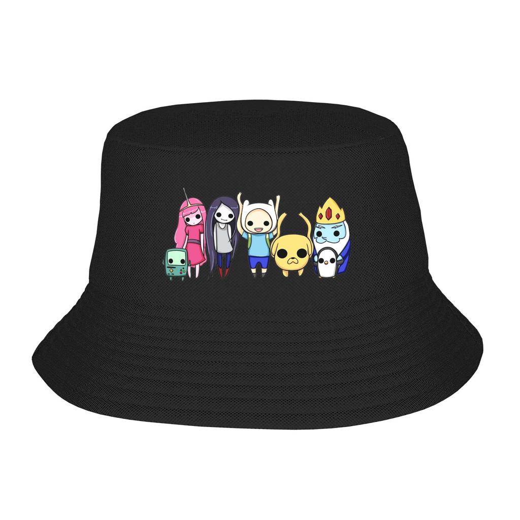 Trendy Adventures Time Jake the Dog Hearts Bucket Hats Teen UV Protection Hiking Fishing Caps Travel Headwear Panama Hat