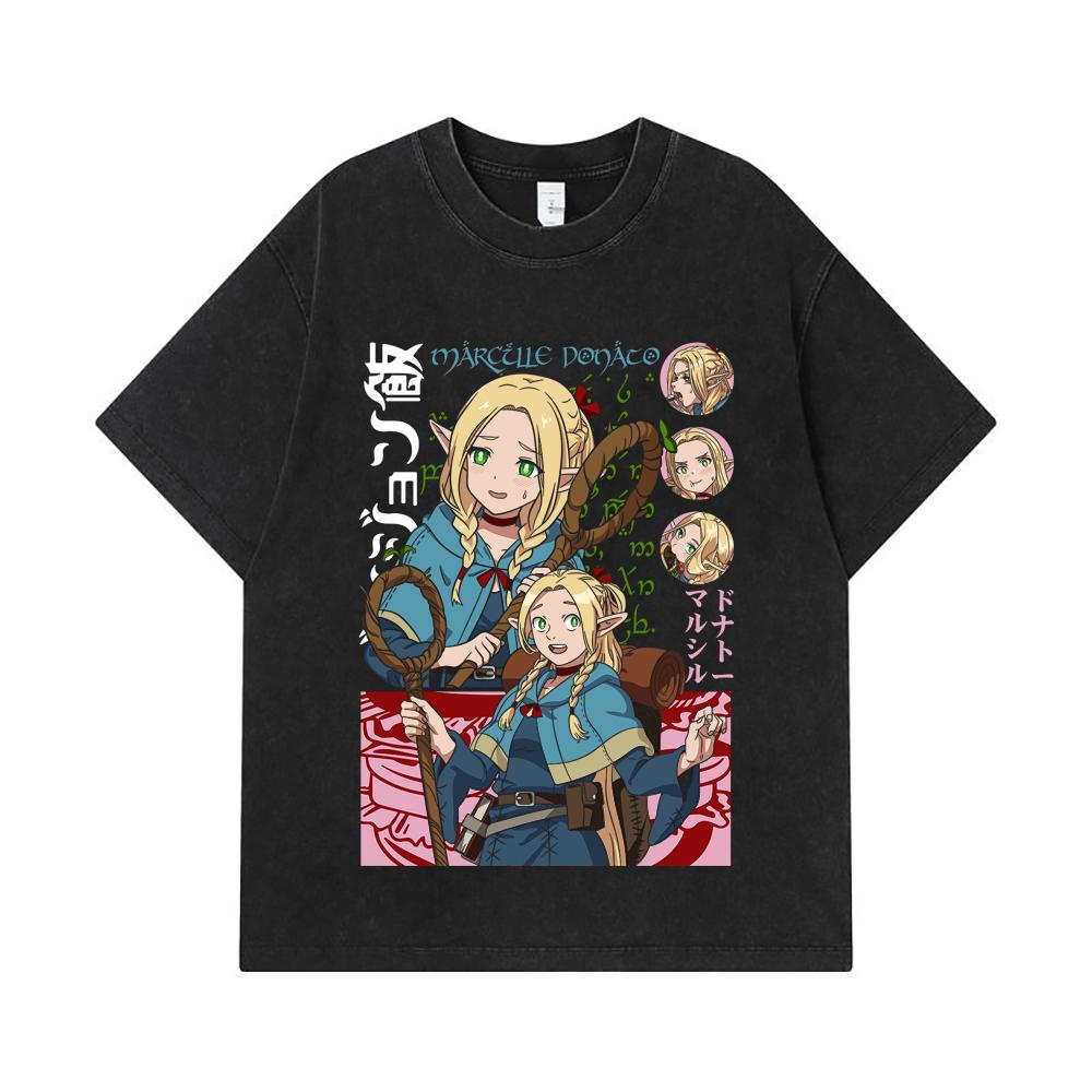 275 GSM Washed T-shirts 100% Cotton Delicious in Dungeon V3 Marcille Print Unisex Heavy Cotton T Shirt