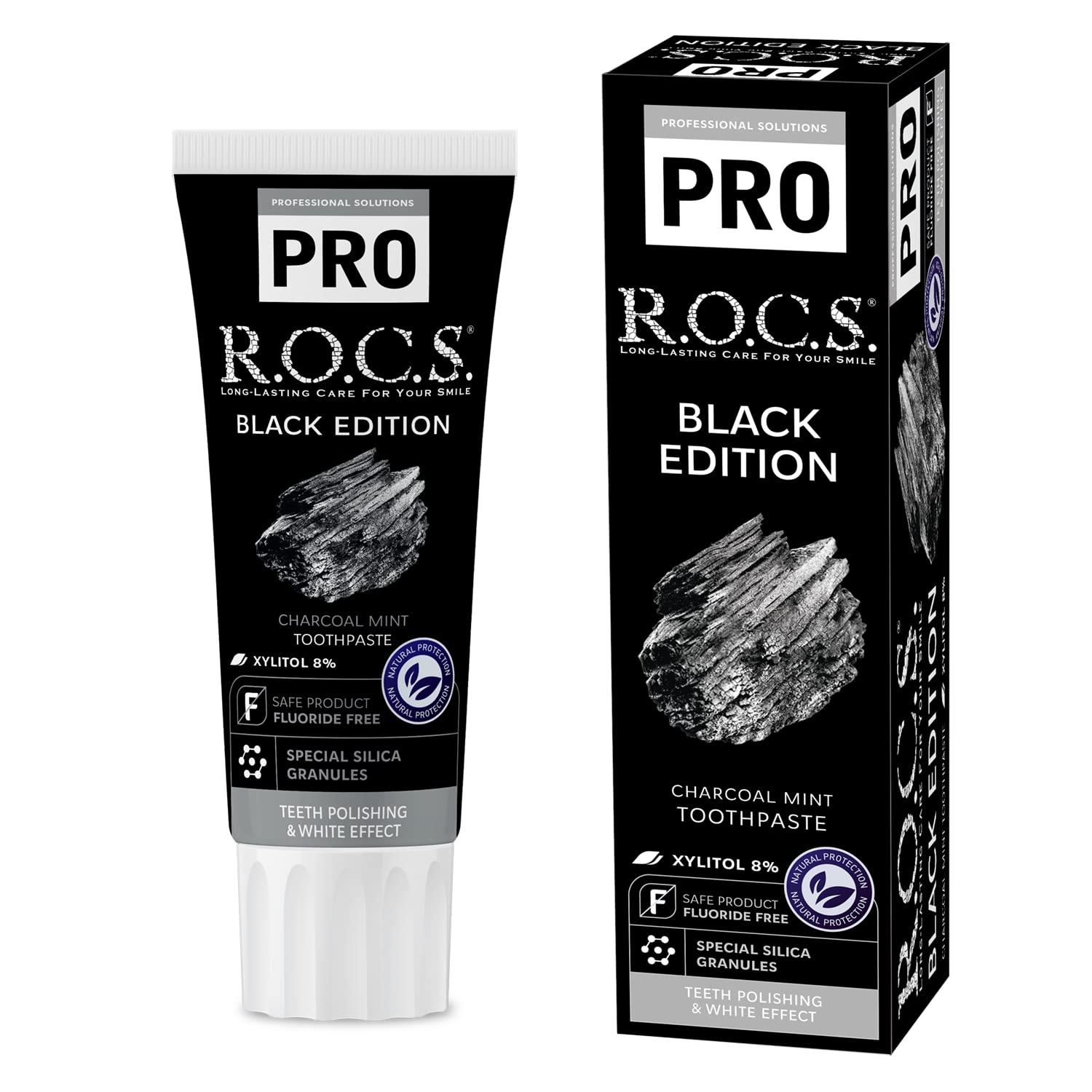 

R.O.C.S. Rox PRO Black Edition [Contains Charcoal] Enzyme-containing whitening toothpaste 94g