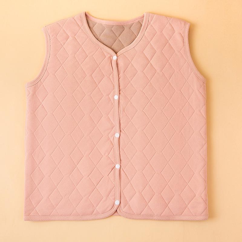 Women's Plus Size Velvet Fleece-lined Vest: Warm Sleeveless Jacket for Autumn/Winter School Uniform