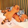 New Stuffed Anime Figure Doll Red Panda Plushie Doll Fluffy Hair Raccoon Animals Hug Throw Pillow