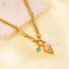 Gold Arrow Titanium Steel Pearl Necklace - Vintage Luxury Clavicle Chain for Women