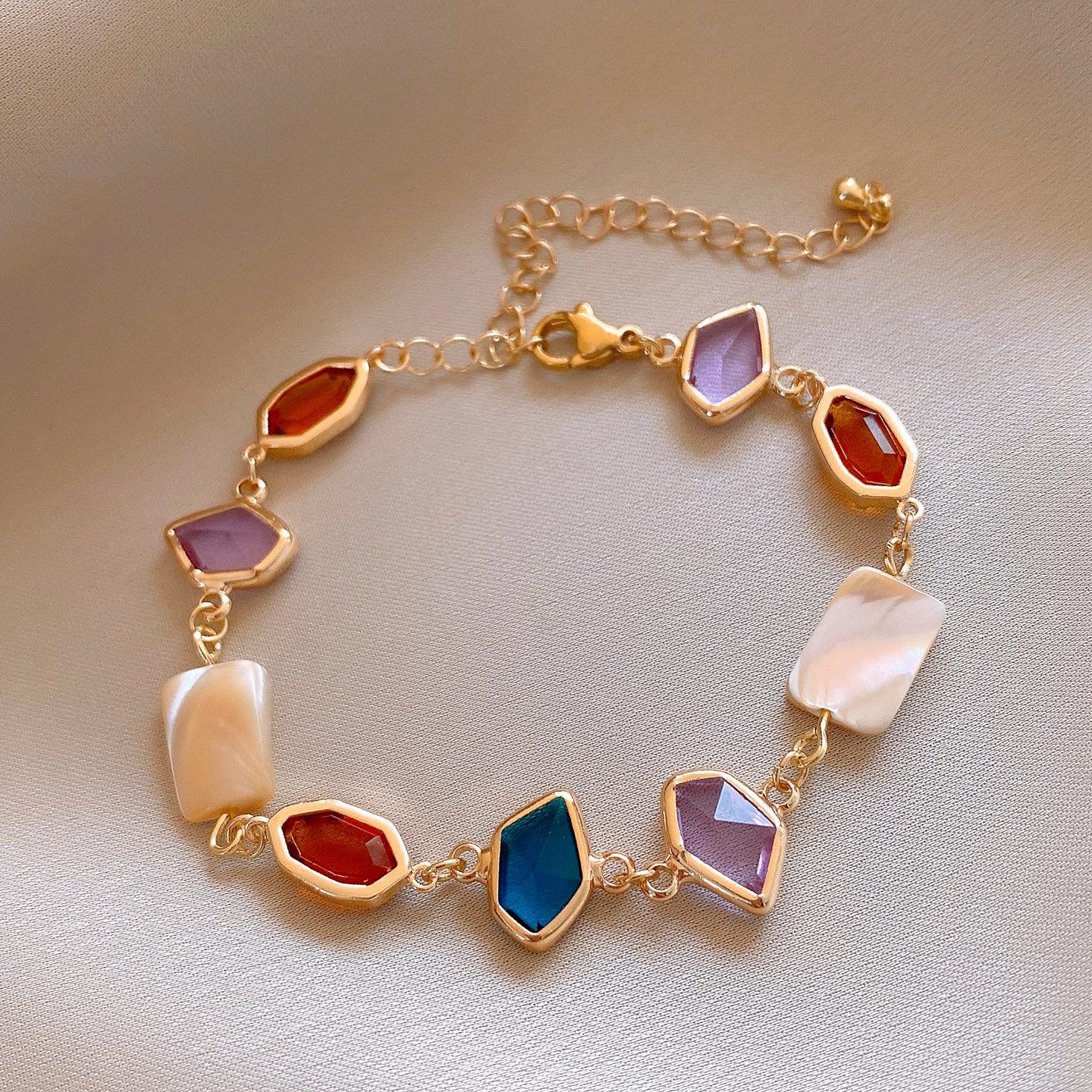 Стильный простой стеклянный чехол геометрический квадратный браслет браслет праздничный стиль темпераментные украшения